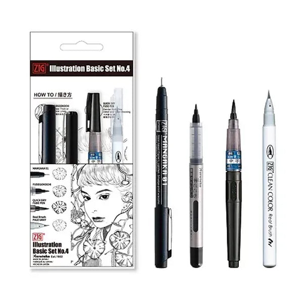 Kuretake ZIG Illustration Basic Set No.4 Kuretake ZIG Illustration Basic Set No.4