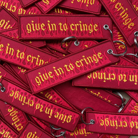 Forge Forward - Give in to Cringe Embroidered Keyring