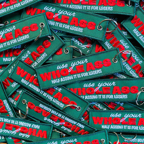 Forge Forward - Whole A$$ Embroidered Keyring (green)