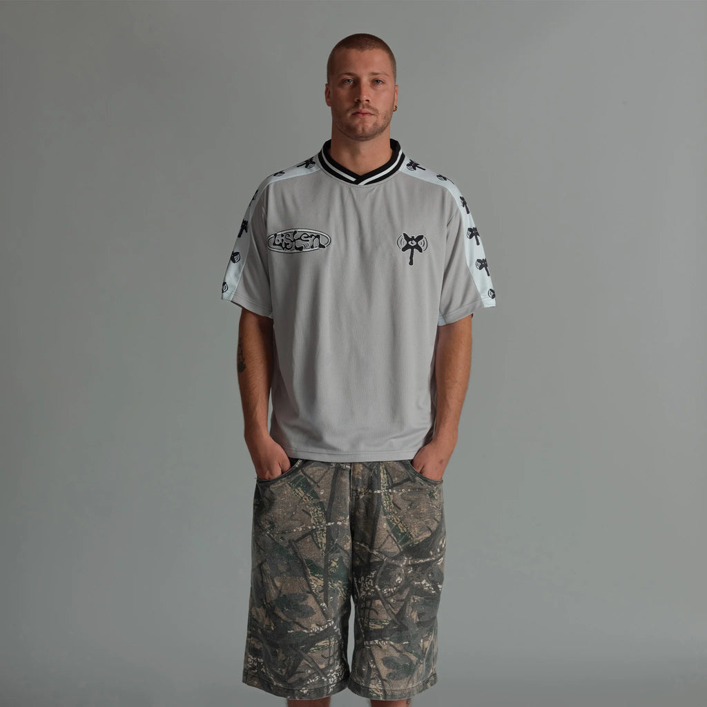 Listen Soccer jersey - Grey and White Listen Soccer jersey - Grey and White