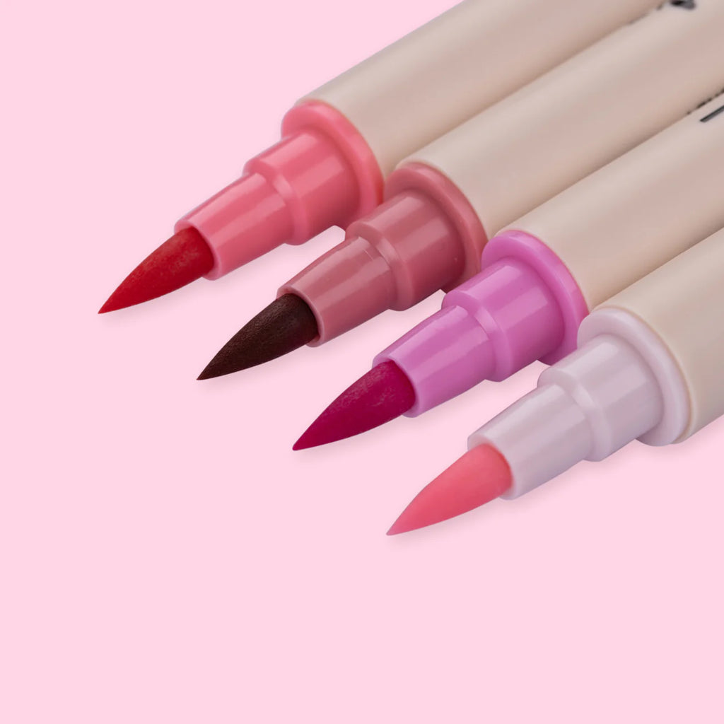 Kuretake ZIG Brushables Brush Marker Pen Set - 4 Colour Red Set Kuretake ZIG Brushables Brush Marker Pen Set - 4 Colour Red Set