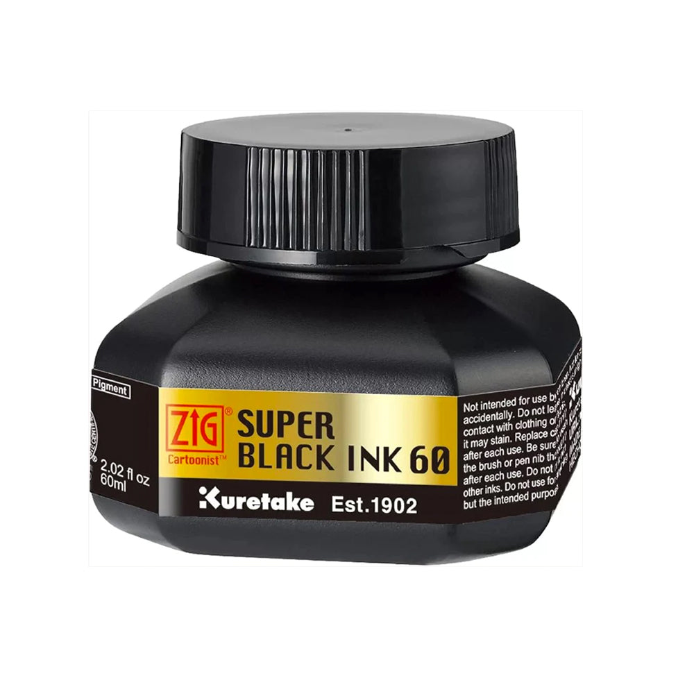 Kuretake ZIG Pigmented Cartoonist Super Black Ink 60ml Kuretake ZIG Pigmented Cartoonist Super Black Ink 60ml