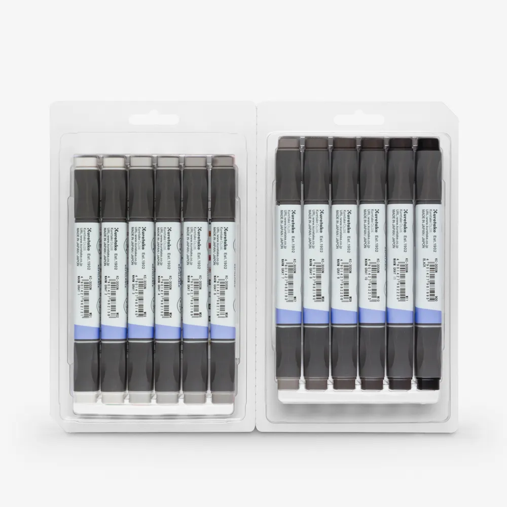 Kuretake ZIG Kurecolour Twin WS Marker Set - 12pk - Warm Gray Colours Kuretake ZIG Kurecolour Twin WS Marker Set - 12pk - Warm Gray Colours