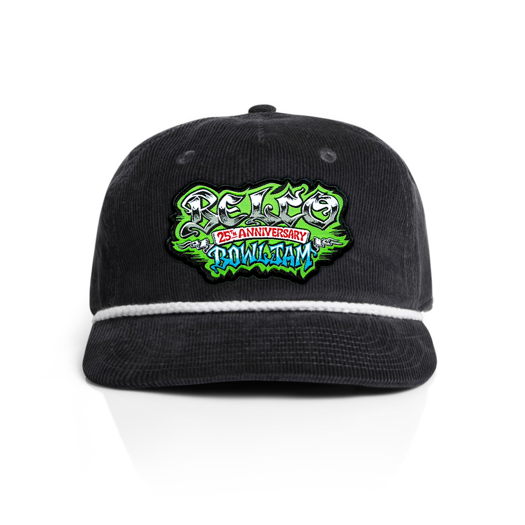 2026 Belco Bowl Jam Corduroy Cap - Black with Green Patch 2026 Belco Bowl Jam Corduroy Cap - Black with Green Patch