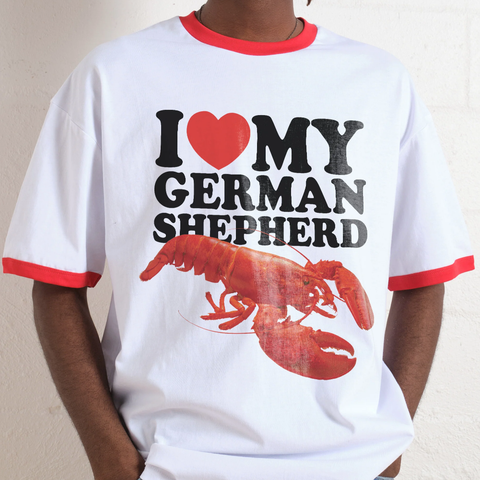 I Love My German Shepherd Ringer Tee