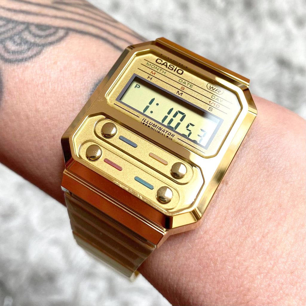 Casio A100WEG-9ADF Gold Band Unisex Casio A100WEG-9ADF Gold Band Unisex