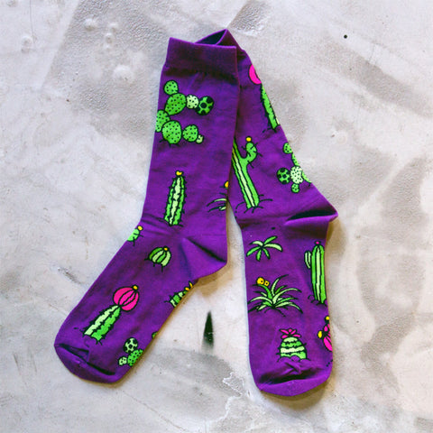 Purple Cactus Socks