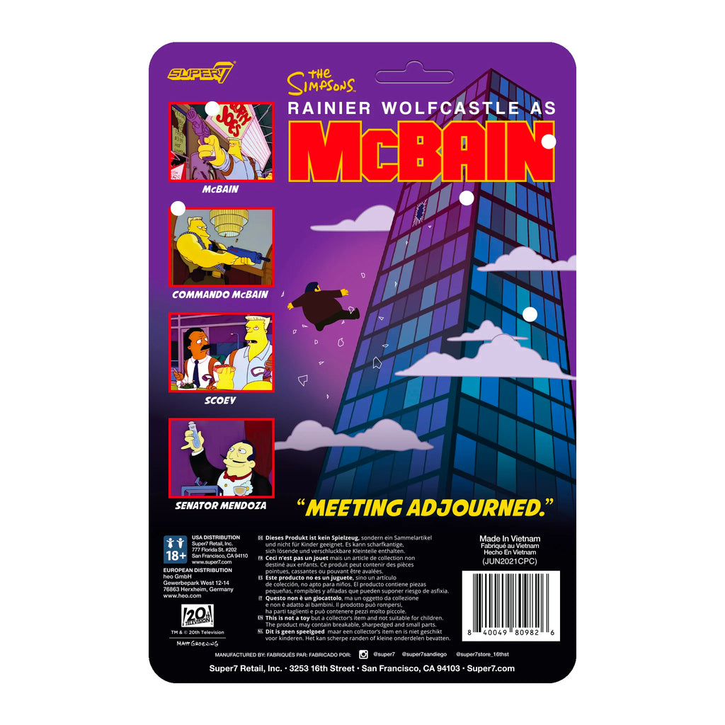 ReAction -  The Simpsons Wave 1 McBain: Scoey ReAction -  The Simpsons Wave 1 McBain: Scoey