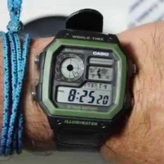 Casio AE-1200WHB-1BVDF Green/Black Band Unisex Casio AE-1200WHB-1BVDF Green/Black Band Unisex