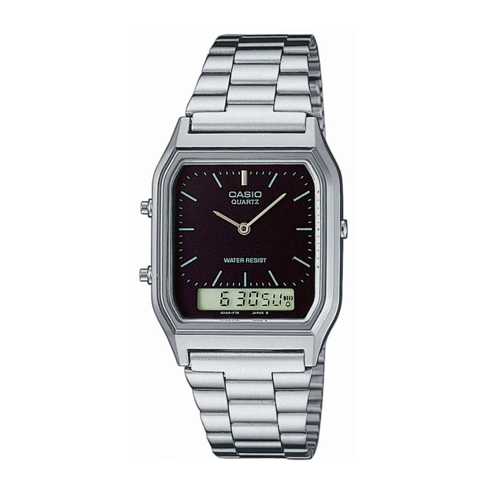 Casio AQ-230A-1DMQ Silver Band Unisex Casio AQ-230A-1DMQ Silver Band Unisex
