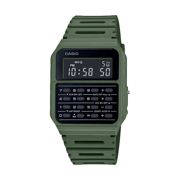 Casio CA-53WF-3BDF Khaki Calculator Databank Watch Unisex Casio CA-53WF-3BDF Khaki Calculator Databank Watch Unisex