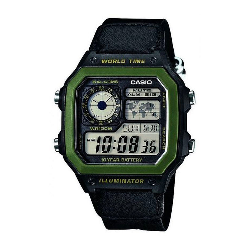 Casio AE-1200WHB-1BVDF Green/Black Band Unisex Casio AE-1200WHB-1BVDF Green/Black Band Unisex