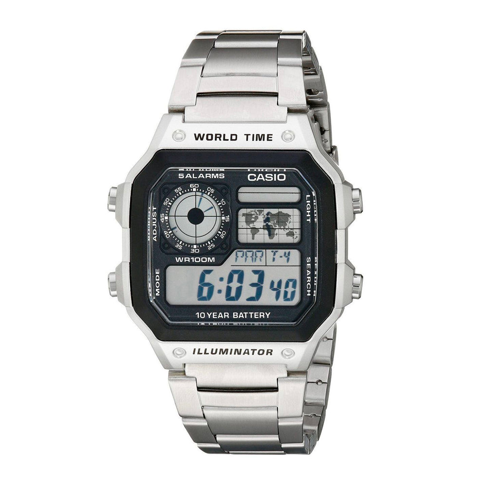 Casio AE-1200WHD-1AVDF Silver Band Unisex Casio AE-1200WHD-1AVDF Silver Band Unisex