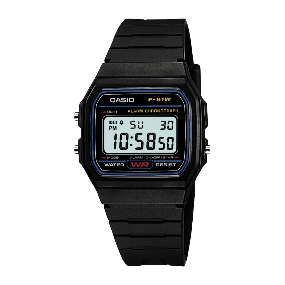 Casio F-91W-1DG Black Watch Unisex Casio F-91W-1DG Black Watch Unisex