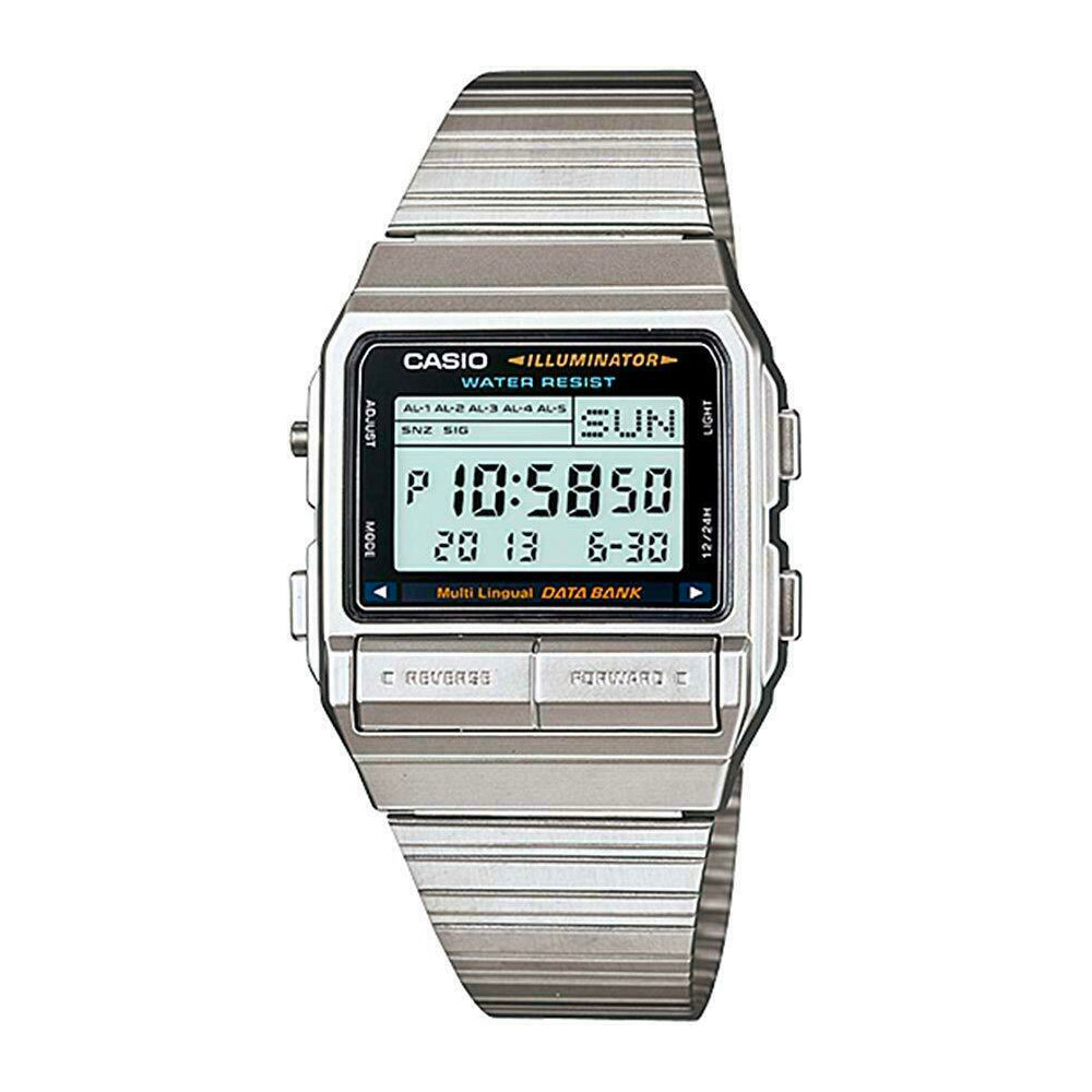 Casio DB-380-1DF Silver Watch Databank Unisex Casio DB-380-1DF Silver Watch Databank Unisex