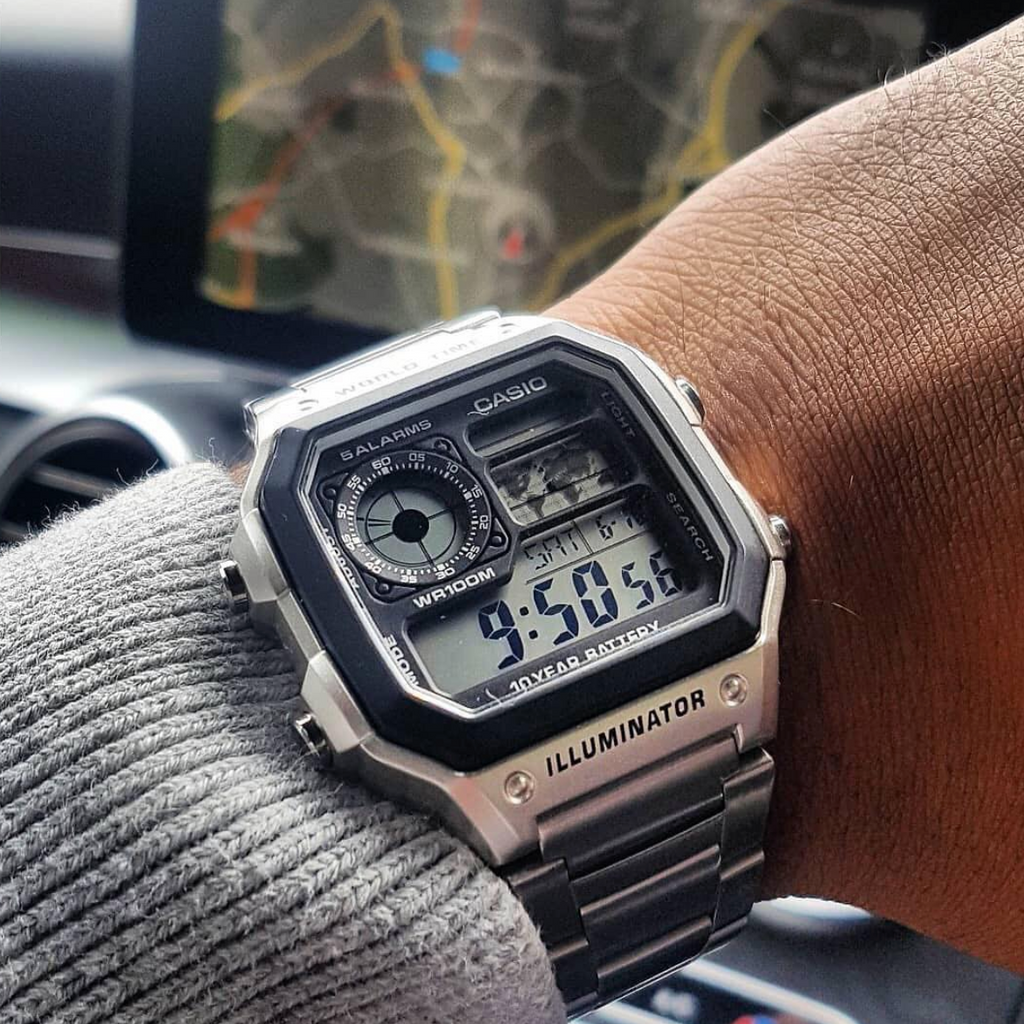Casio AE-1200WHD-1AVDF Silver Band Unisex Casio AE-1200WHD-1AVDF Silver Band Unisex