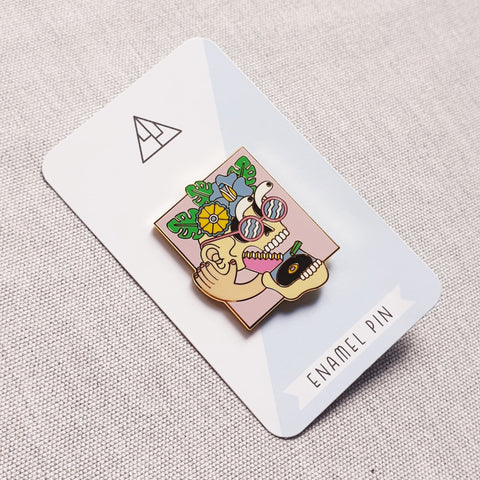 Sight & Sound Skull Pin