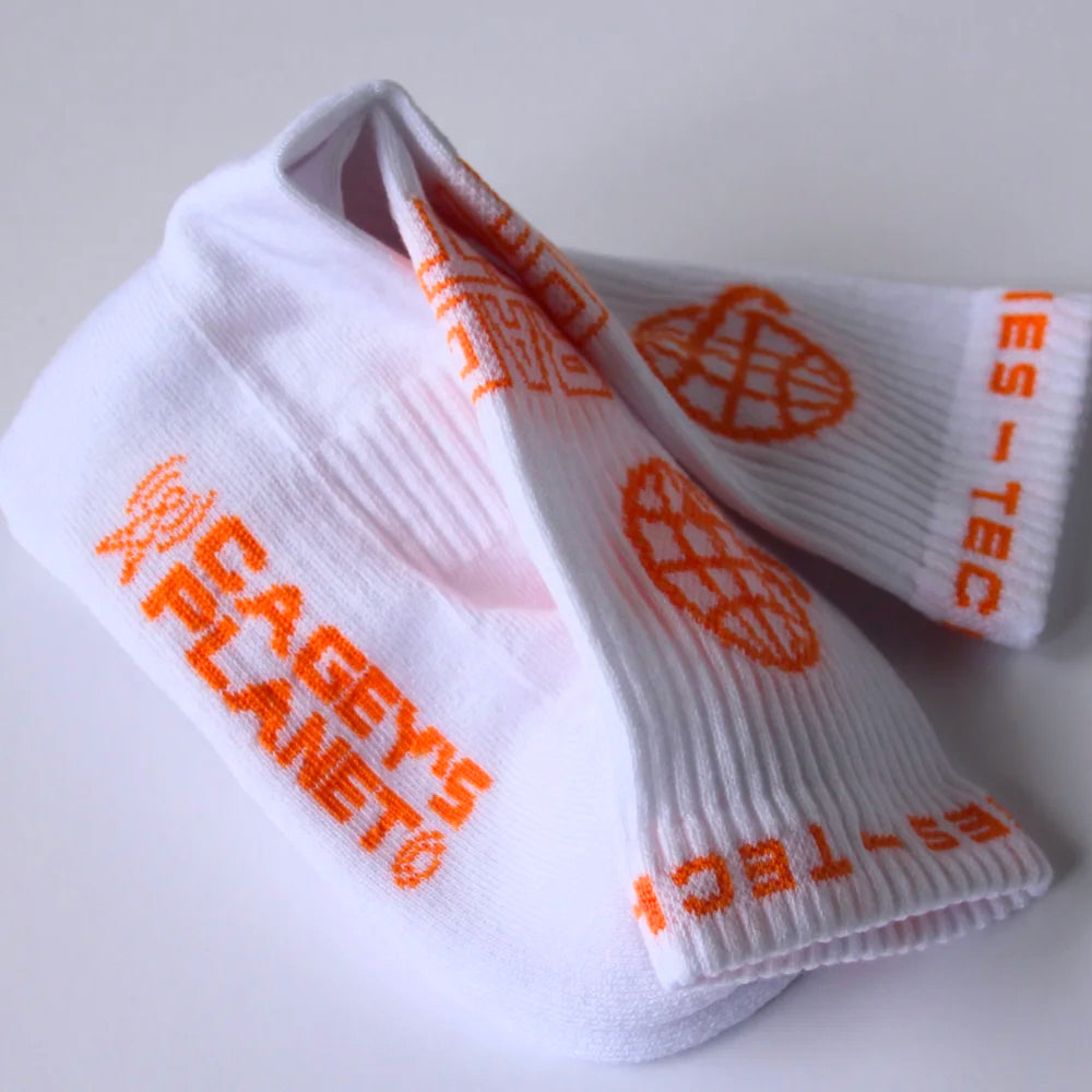 Radio Active Technologies Crew Socks (white/orange) Radio Active Technologies Crew Socks (white/orange)