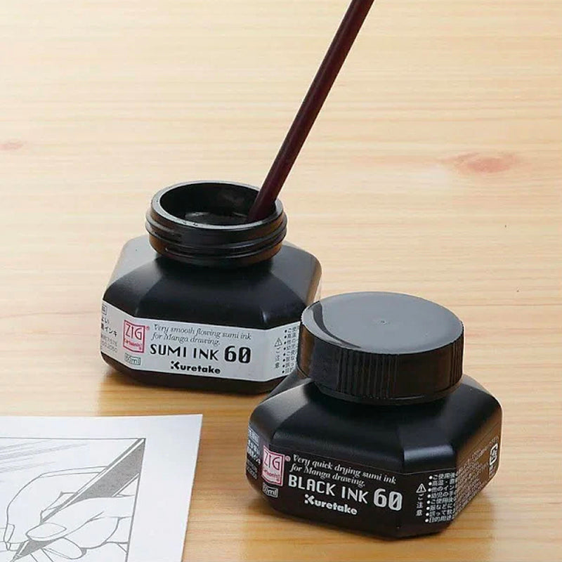 Kuretake ZIG Cartoonist Sumi Ink 60ml - Black Kuretake ZIG Cartoonist Sumi Ink 60ml - Black