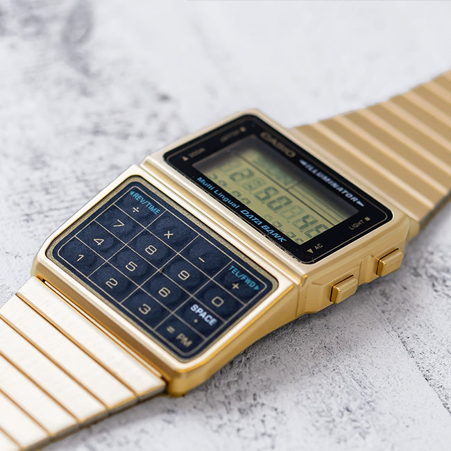 Casio DBC-611G-1DF Calculator Databank Gold Watch Unisex Casio DBC-611G-1DF Calculator Databank Gold Watch Unisex