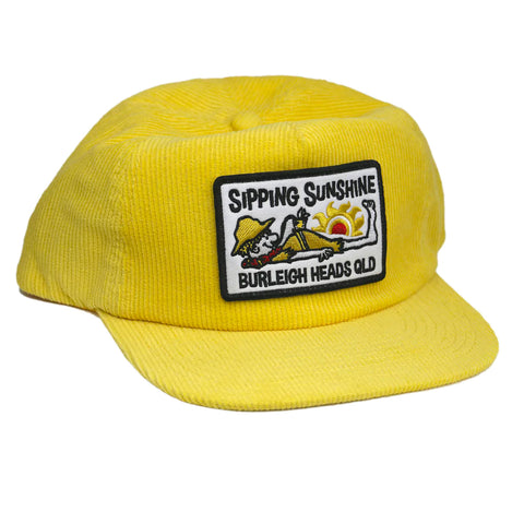 Sipping Sunshine Yellow Corduroy Cap