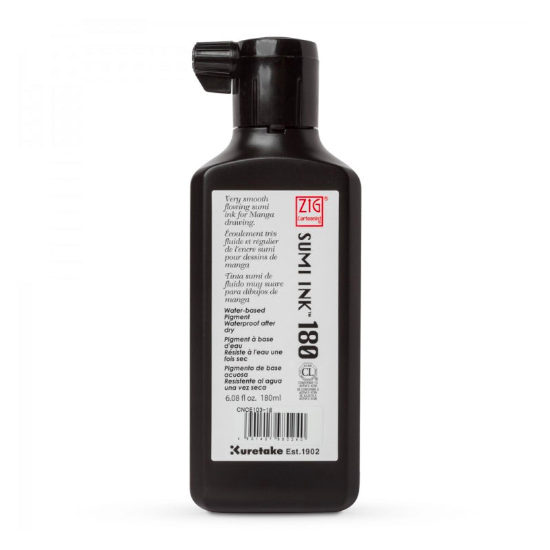 Kuretake ZIG Cartoonist Sumi Ink 180ml - Black Kuretake ZIG Cartoonist Sumi Ink 180ml - Black