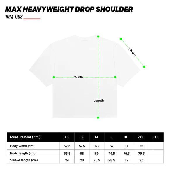 Max Heavyweight Drop Shoulder Tee - BLACK