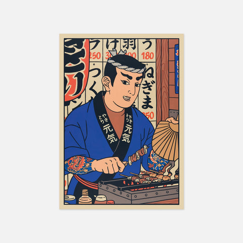 Yakitori Chef Postcard A6