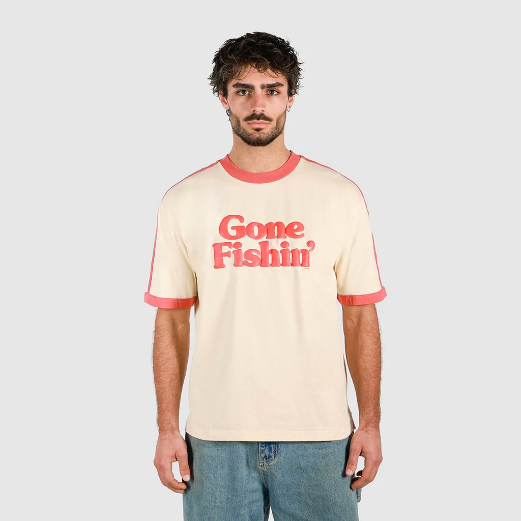 Gone Fishin' Boxy Ringer Tee