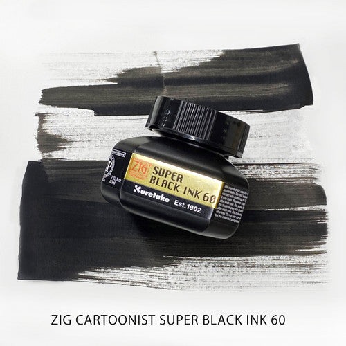 Kuretake ZIG Pigmented Cartoonist Super Black Ink 60ml