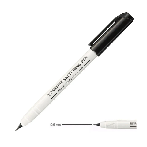 ZIG Artist Sketching Pen 0.6mm - black