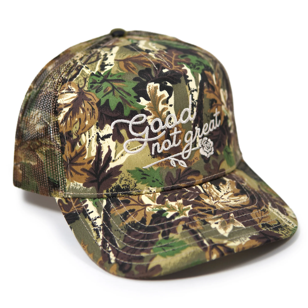Good Not Great Camo Trucker Cap