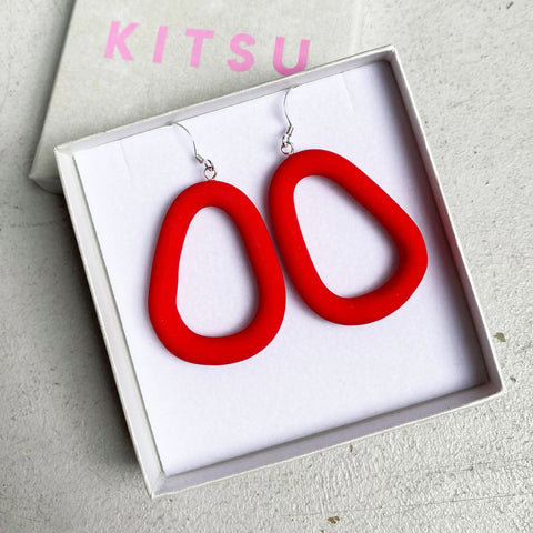 Arp Earrings - Bright Red