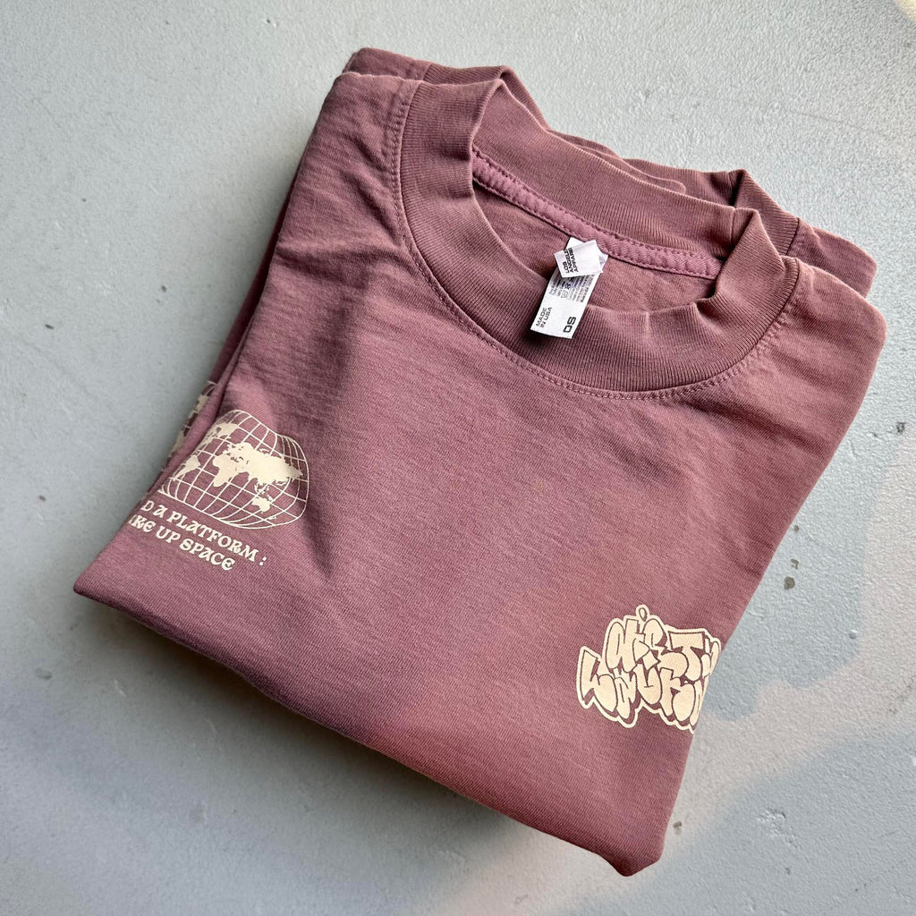 Build a Platform Oversized Crop Tee (mauve)