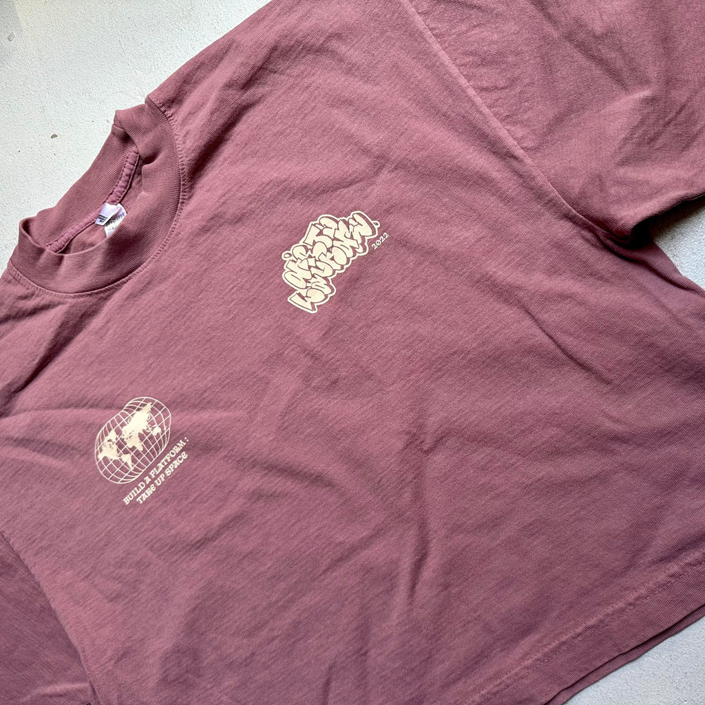 Build a Platform Oversized Crop Tee (mauve)