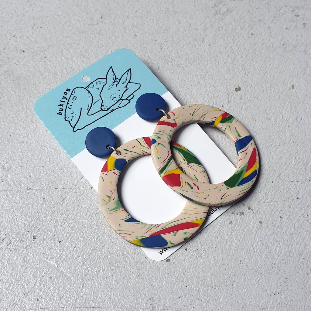Parrots of a Feather Hoop Polymer Clay Earrings