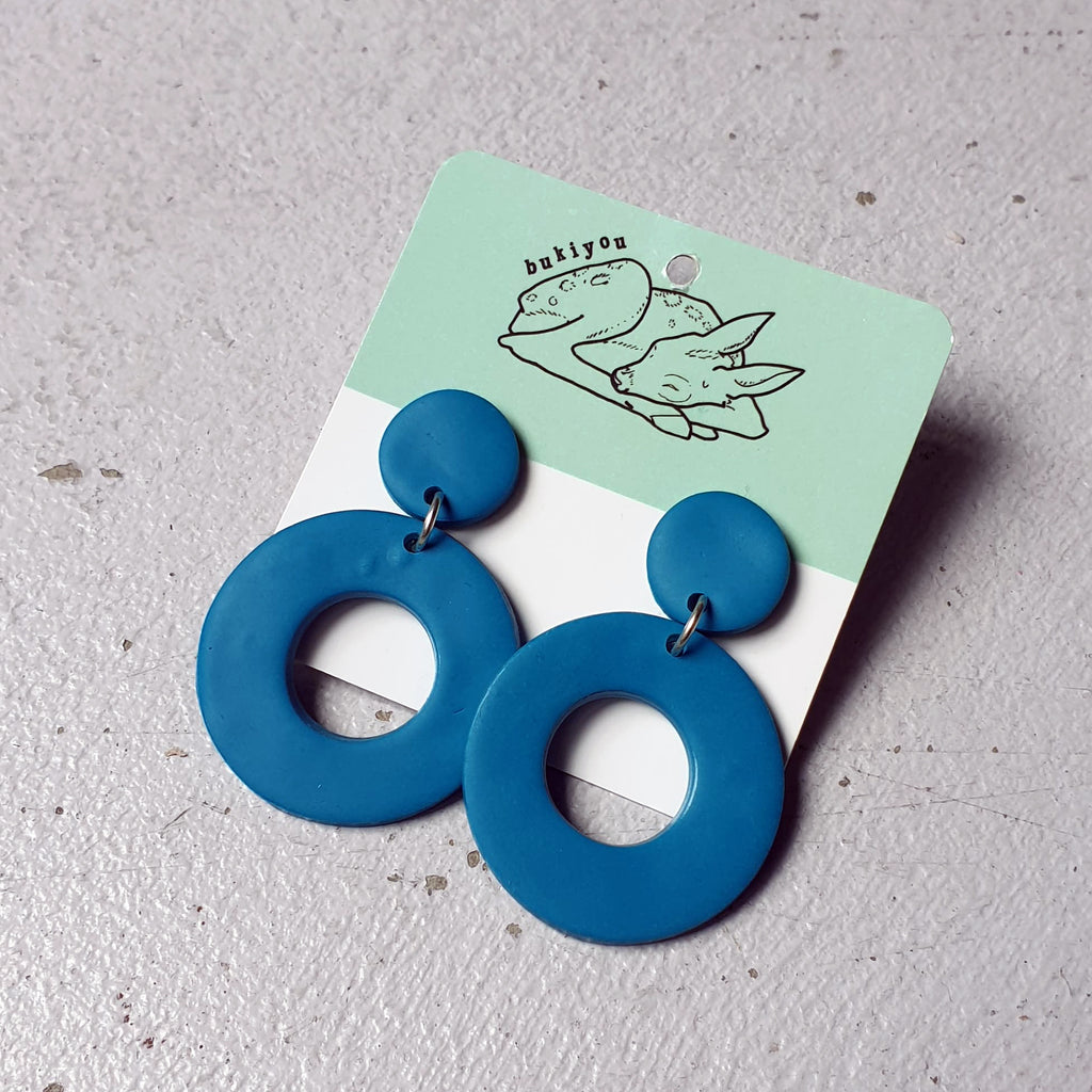 Velvet Blue Mini Hoop Polymer Clay Earrings