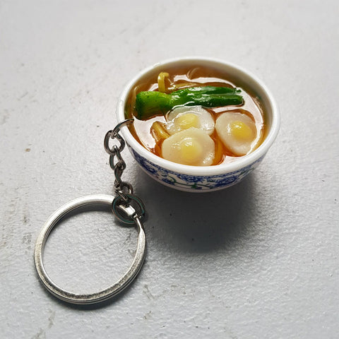 Noodle Soup Bowl Keychain (egg)