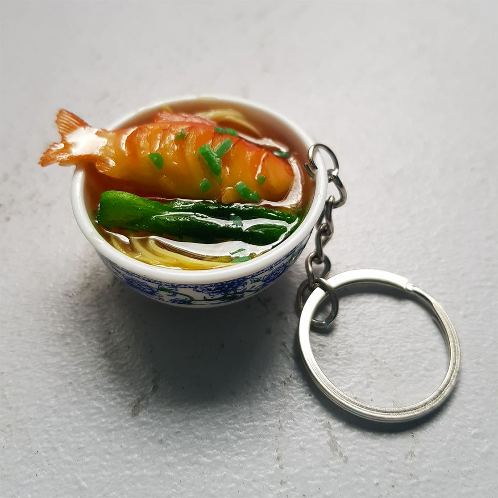 Noodle Soup Bowl Keychain (fish)