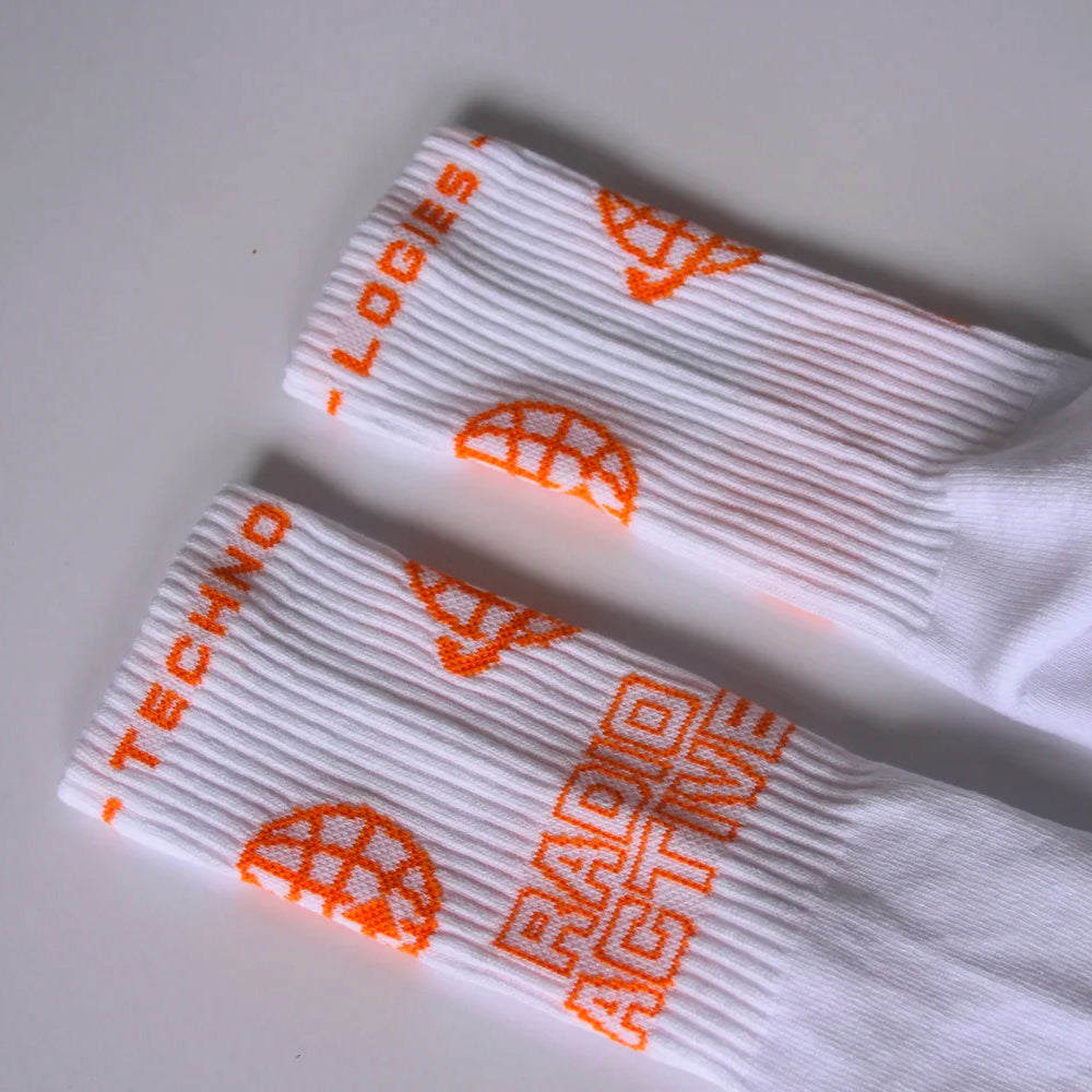 Radio Active Technologies Crew Socks (white/orange)