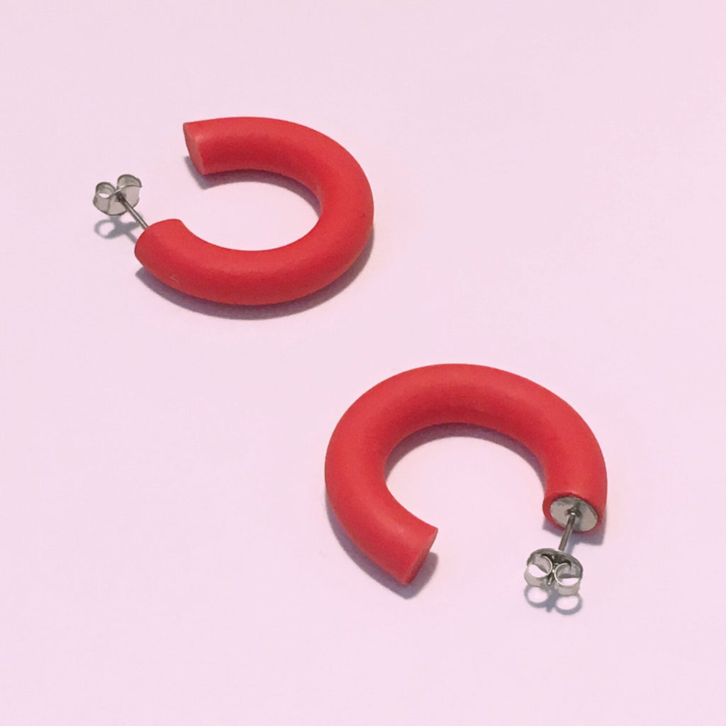Tiny Hoops - Bright Red