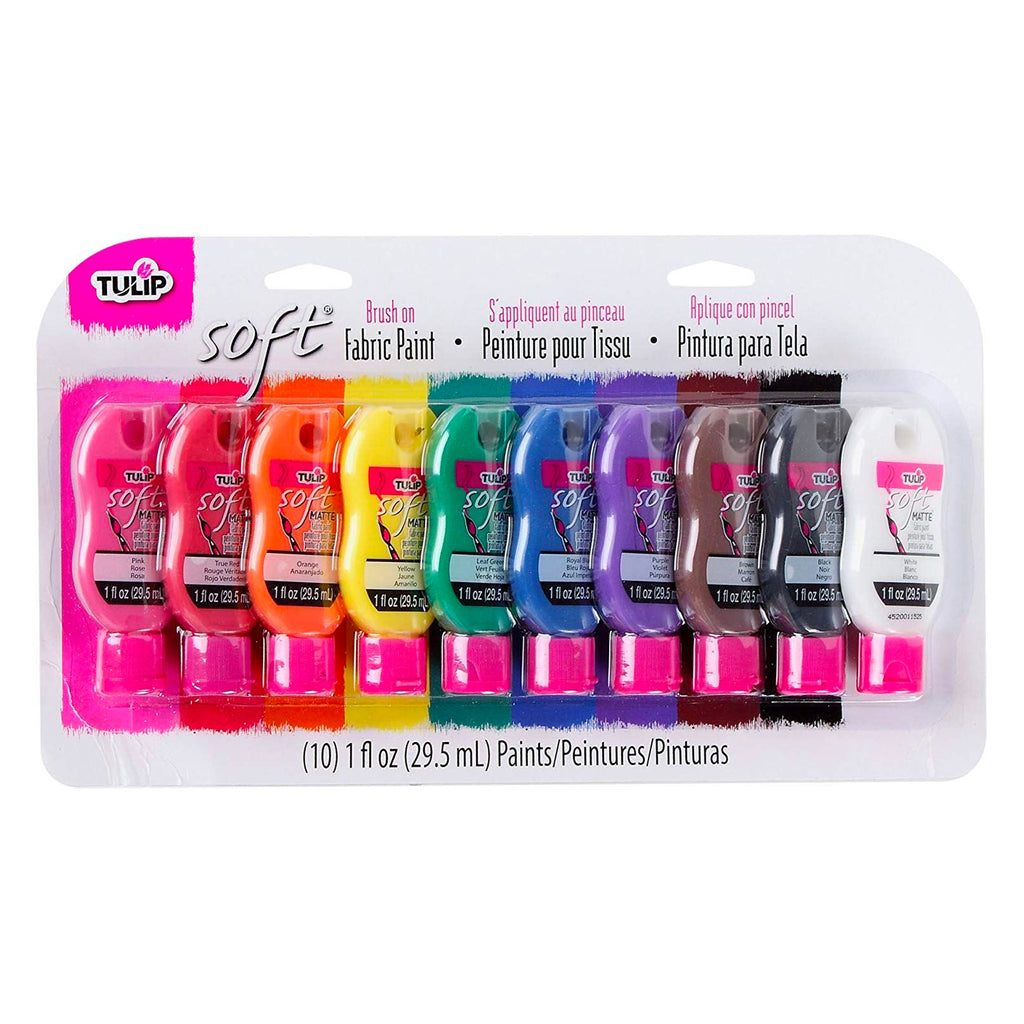 Tulip Soft Fabric Paint Rainbow 10pk with 1oz bottles (30ml)
