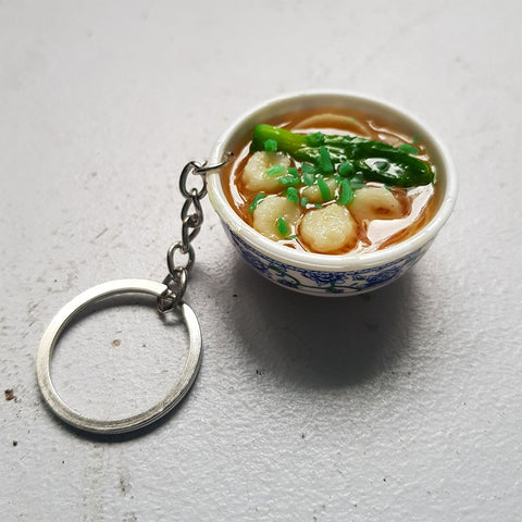 Noodle Soup Bowl Keychain (shrimp)